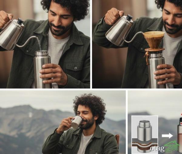 طرز استفاده از فلاسک قهوه